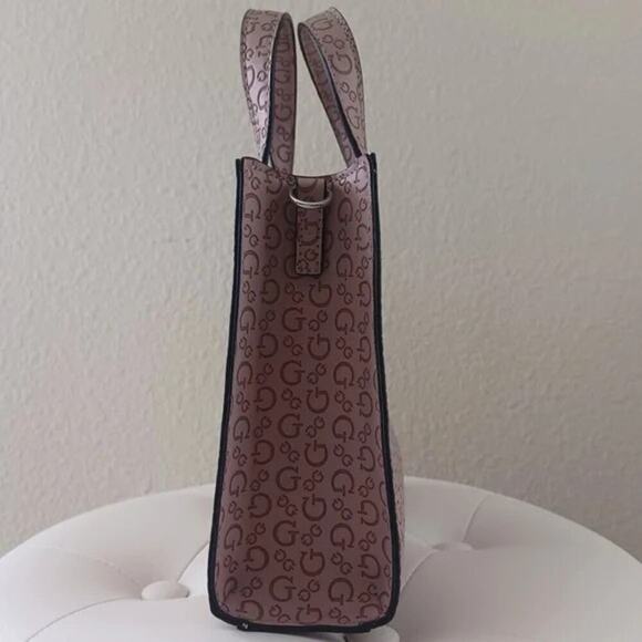 GUESS 90s Monogram Mini Tote Dusty Pink NWOT Vintage - Picture 6 of 12